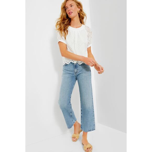 TUCKERNUCK White Eyelet Fontalina Blouse NWT Size Large - Picture 3 of 11